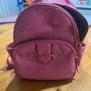 Juicy Couture Pink Quilted Backpack Heart Design